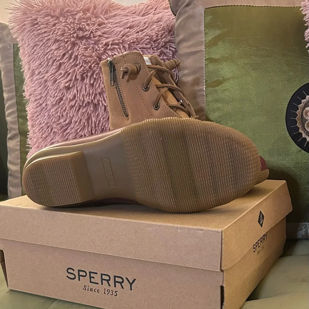 Sperry : Saltwater Leather Tan/Cord : NEW -Women’s Size 7 (cm=24) - Picture 3 of 4